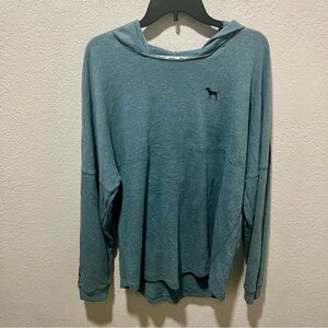 PINK Victoria's Secret Teal Long Sleeve Pullover Hoodie